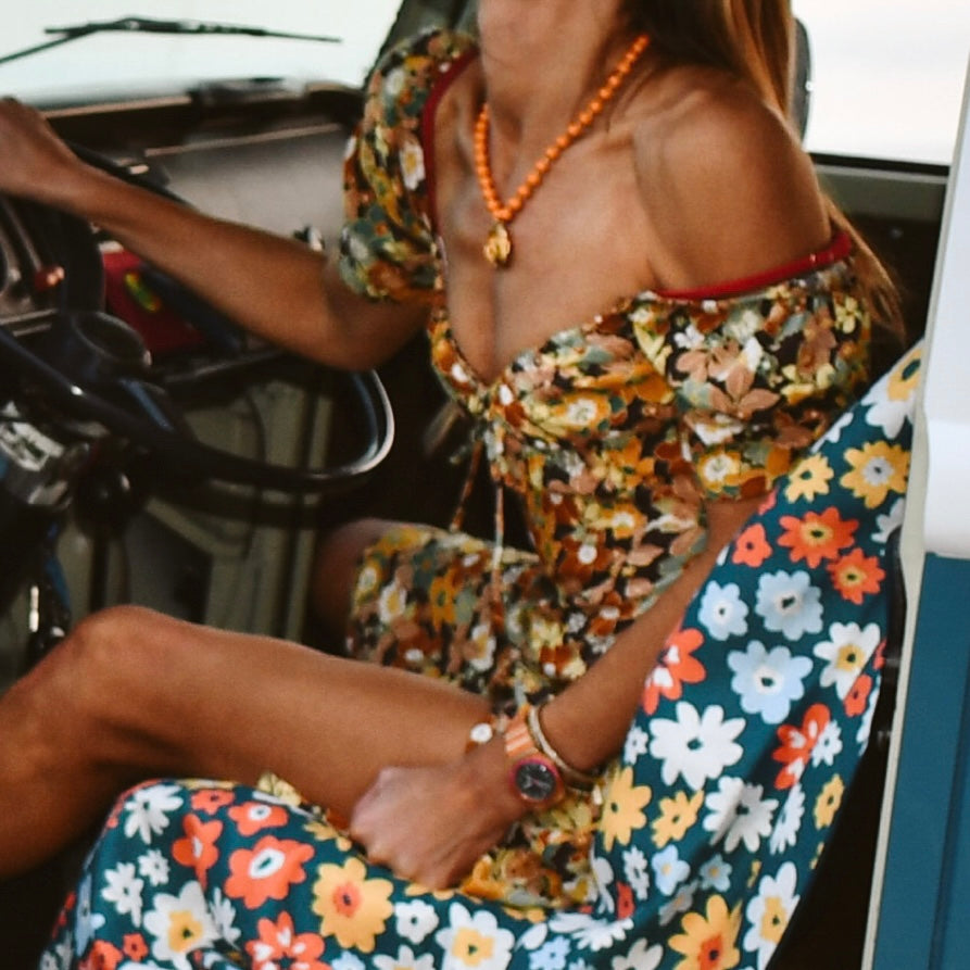 Orange Rose Necklace