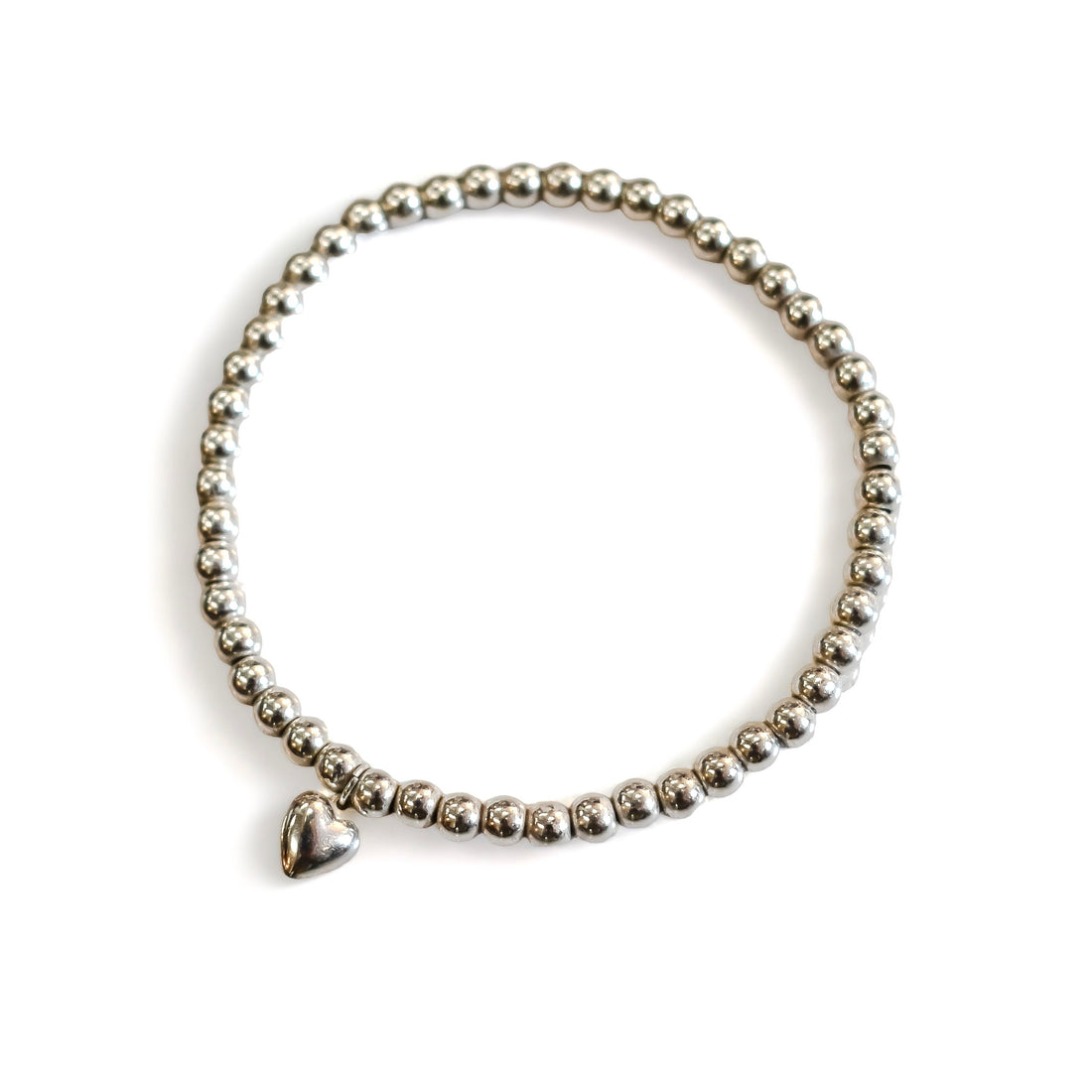 Silver Heart Stretch Bracelet