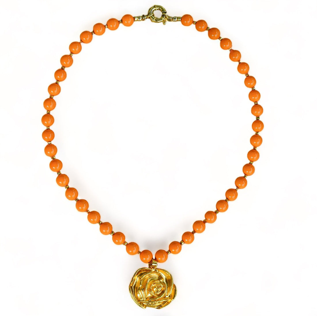 Orange Rose Necklace